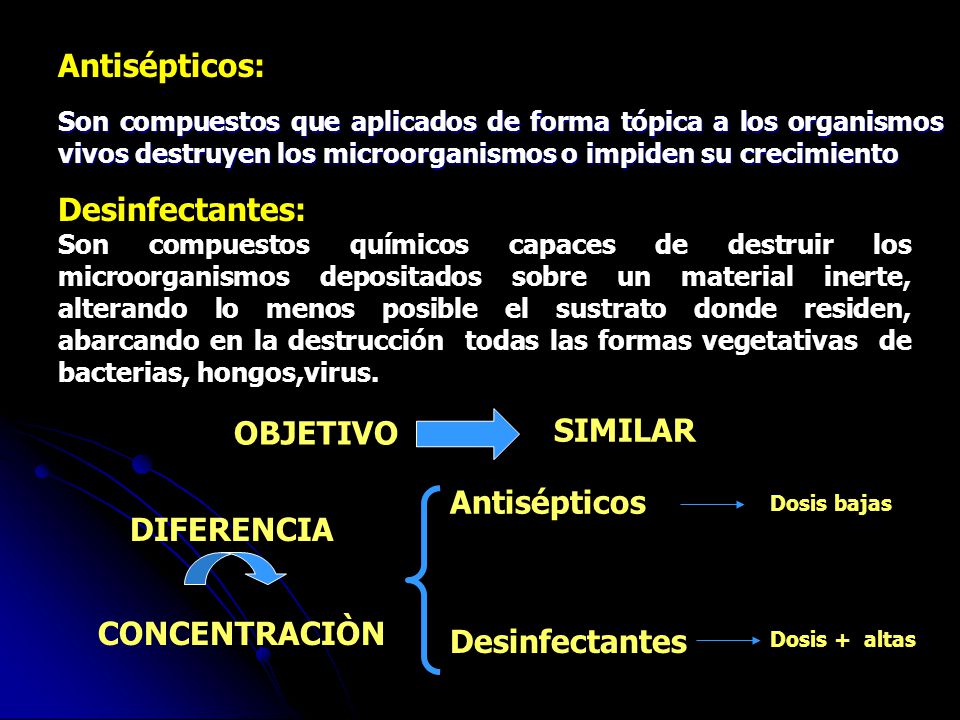 diferencia antiseptico y desinfectante